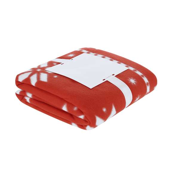 Manta de 130x160 cm fabricada en suave poliéster RPET. Original diseño de navidad de color rojo con motivos navideños en blanco. En suave y cálido material polar fleece de 200g/m2 con tratamiento anti-pilling. Distintivo RPET en etiqueta. Presentada en cartón de color blanco, con lazo a juego. El material RPET se elabora a partir de plástico reciclado, para así fomentar la reutilización de residuos plásticos y ayudar a la sostenibilidad del planeta.