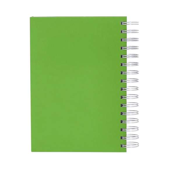 Agenda de anillas tamaño A5, acabada en resistente y suave PU. Con cubiertas rígidas. Incluye caja kraft de presentación.Diseño página día y páginas con esquina troquelada para marcar el día. En 2 idiomas: castellano e inglés.