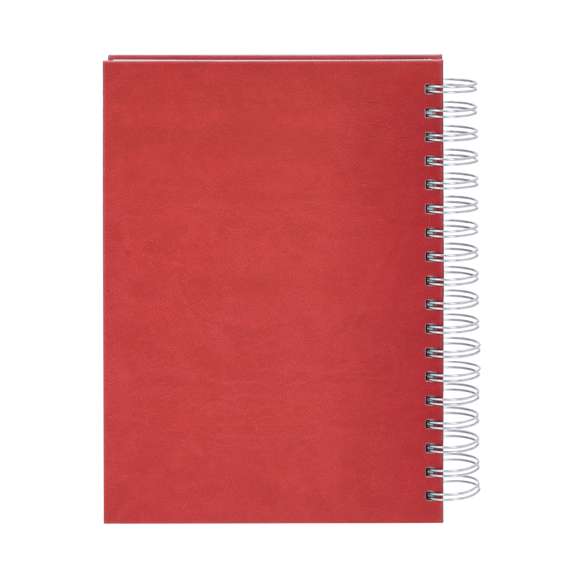 Agenda de anillas tamaño B5, acabada en resistente y suave PU. Con cubiertas rígidas. Incluye caja kraft de presentación.Diseño página día y páginas con esquina troquelada para marcar el día. En 2 idiomas: castellano e inglés.