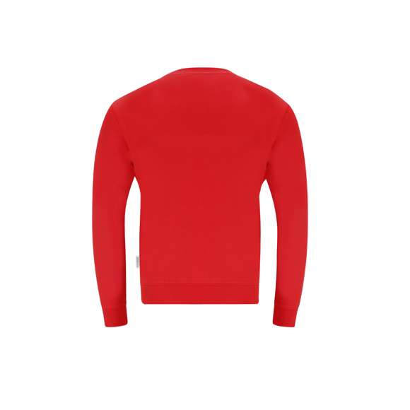 Sudadera Unisex de Algodón Orgánico y Poliéster Reciclado, en suave felpa perchada de 280 g/m2. Con cuello, puños y cintura de punto canalé de elastano. Cubrecosturas en el interior del cuello, con etiqueta distintiva eco.