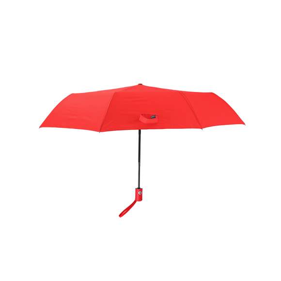 Paraguas plegable de 98 cm de diámetro en material pongee 190T RPET de 8 paneles. Con apertura y cierre automáticos, sistema antiviento y varillas en fibra de vidrio. Mango de suave tacto goma, funda de transporte y cinta a juego. Con etiqueta RPET.El material RPET se elabora a partir de plástico reciclado, para así fomentar la reutilización de residuos plásticos y ayudar a la sostenibilidad del planeta.