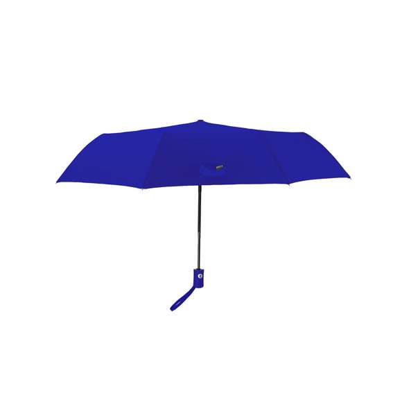 Paraguas plegable de 98 cm de diámetro en material pongee 190T RPET de 8 paneles. Con apertura y cierre automáticos, sistema antiviento y varillas en fibra de vidrio. Mango de suave tacto goma, funda de transporte y cinta a juego. Con etiqueta RPET.El material RPET se elabora a partir de plástico reciclado, para así fomentar la reutilización de residuos plásticos y ayudar a la sostenibilidad del planeta.