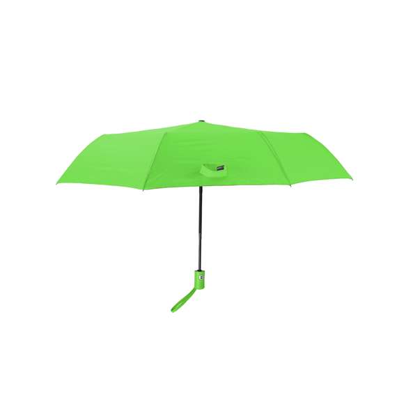 Paraguas plegable de 98 cm de diámetro en material pongee 190T RPET de 8 paneles. Con apertura y cierre automáticos, sistema antiviento y varillas en fibra de vidrio. Mango de suave tacto goma, funda de transporte y cinta a juego. Con etiqueta RPET.El material RPET se elabora a partir de plástico reciclado, para así fomentar la reutilización de residuos plásticos y ayudar a la sostenibilidad del planeta.