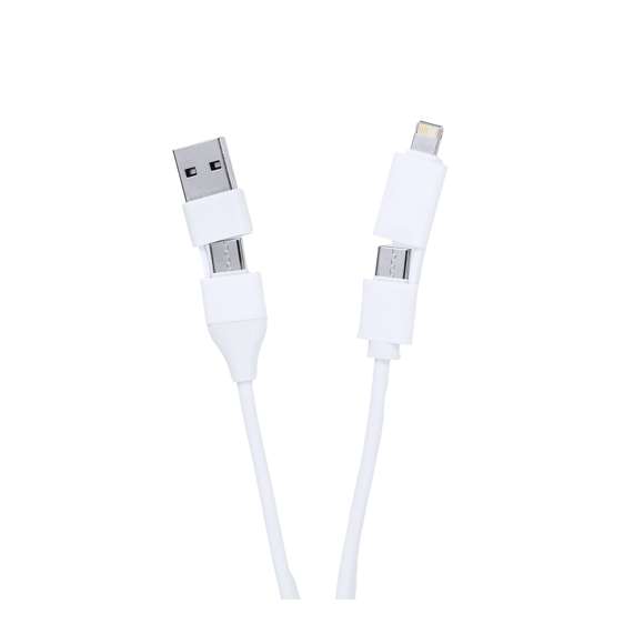 Puerto USB cargador con soporte fabricado en Aluminio Reciclado. Incluye dos conexiones output dual Tipo C/USB y tipo C/Lightning, y dos conexiones input tipo C y USB.Con mosquetón para fácil transporte.Con distintivo de Aluminio Reciclado. El aluminio reciclado es un material con posibilidades de reciclaje casi infinitas, sin perder sus propiedades originales y consumiendo menos energía en este proceso.Certificación GRS (Global Recycled Standard / Estándar de Reciclaje Global), que garantiza el origen reciclado del material usado para fabricar el producto.