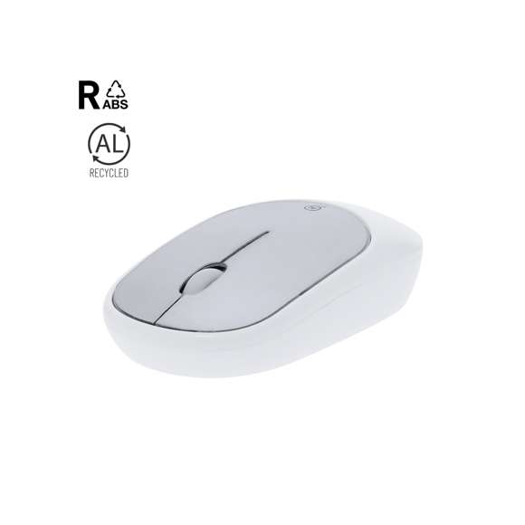 Ratón óptico inalámbrico fabricado en resistente RABS (ABS reciclado), con parte superior en aluminio reciclado. De diseño ergonómico y conexión inalámbrica (conector USB incluido). Con distintivo aluminio reciclado. Alimentación a pilas: 1xAA no incluida.El RABS es un plástico altamente reciclable de gran resistencia y con multitud de aplicaciones que lo convierten en una solución eco-friendly. Con certificación RCS, que garantiza el origen reciclado del mismo.El aluminio reciclado es un material con posibilidades de reciclaje casi infinitas, sin perder sus propiedades originales y consumiendo menos energía en este proceso.Certificación GRS (Global Recycled Standard / Estándar de Reciclaje Global), que garantiza el origen reciclado del material usado para fabricar el producto.