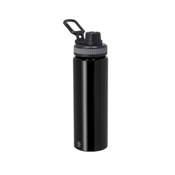 Bidón de Aluminio Reciclado con 800 ml de capacidad. Incluye tapadera color negro con sistema de cierre a rosca, agarre de silicona gris para un óptimo sellado, dosificador y asa para transporte ajustable. Incluye distintivo Aluminio Reciclado.El aluminio reciclado es un material con posibilidades de reciclaje casi infinitas, sin perder sus propiedades originales y consumiendo menos energía en este proceso.Certificación GRS (Global Recycled Standard / Estándar de Reciclaje Global), que garantiza el origen reciclado del material usado para fabricar el producto.