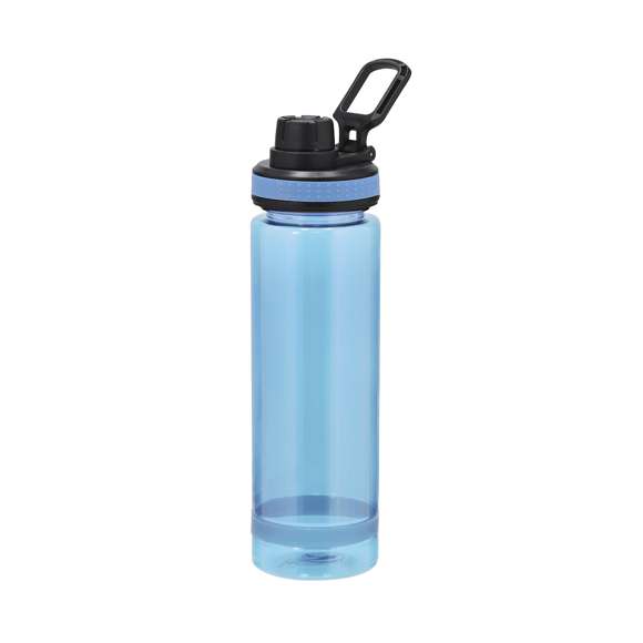 Bidón en resistente RPET y 700 ml de capacidad. En color translúcido mate. Incluye tapa negra de cierre a rosca para un óptimo sellado, cómodo tapón de rosca para beber y firme asa de transporte. Libre de BPA.El material RPET se elabora a partir de plástico reciclado, para así fomentar la reutilización de residuos plásticos y ayudar a la sostenibilidad del planeta.