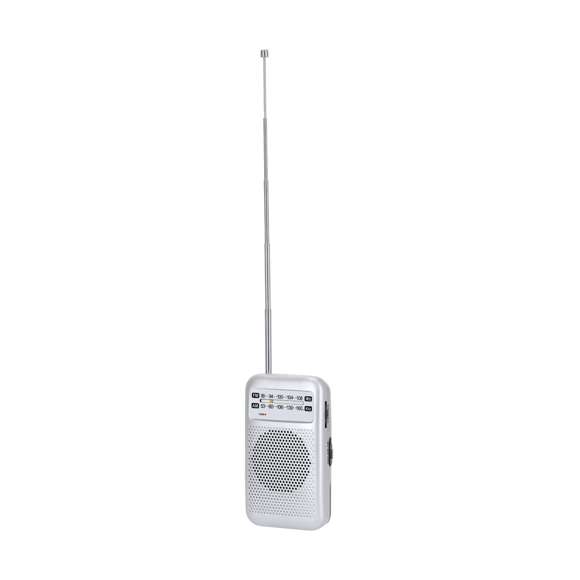 Radio de diseño vintage. Con altavoz de 3W de potencia. Opciones AM/FM con sintonización manual. Incluye botón de control de volumen y antena extensible. Dispone de salida jack de 3,5 mm. Alimentación a pilas (2xAA no incluidas).