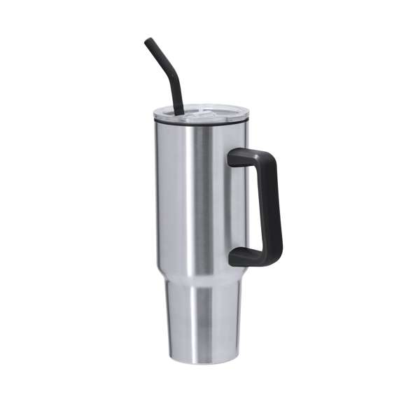 Jarra térmica de 1,2 L de capacidad. Fabricada en acero inoxidable e interior de PP en color negro. Libre de BPA. Con tapadera con sistema de cierre a presión con dosificador de fácil apertura y pajita incluida. Asa de transporte ergonómica para mayor comodidad. Es ideal para tener en tu escritorio, mesa o en cualquier superficie donde disfrutar tranquilamente de tu bebida favorita. El acero es uno de los materiales más demandados y que puede encontrarse casi en todas partes, desde productos de uso diario a grandes construcciones. Con innumerables propiedades, entre las que cabe destacar la durabilidad y su alto grado de reutilización, convirtiéndolo en una alternativa muy valorada en soluciones de sostenibilidad. Debidamente tratado, permite obtener nuevos recursos de infinita utilización.