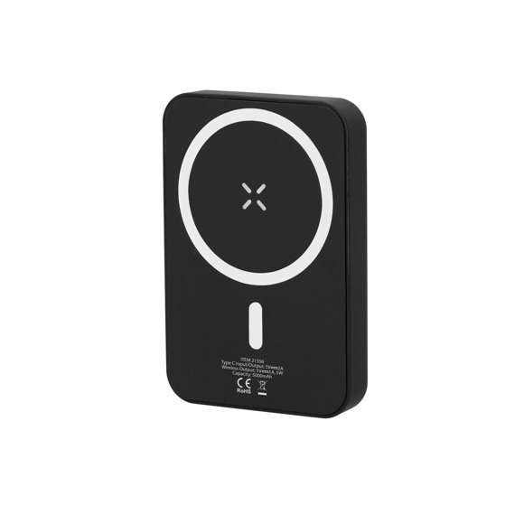 Batería auxiliar externa de 5.000 mAh con carga inalámbrica de 5W con fijación magnética Magsafe, permitiendo usar el dispositivo mientras se está cargando. Fabricada en ABS y acabado gomoso. Compatible con dispositivos equipados con tecnología de carga inalámbrica Qi.Las capacidades mostradas en todas nuestras baterías auxiliares externas son reales, incorporando todas ellas baterías de grado A y no recicladas, con una vida útil de al menos 500 ciclos de carga y según normativa CE. Además, están fabricadas conforme a los estándares RoHS y en cumplimiento con los siguientes requisitos de seguridad:Sistema de protección contra sobrecarga del power bank. Sistema de protección contra descarga completa que proporciona una mayor durabilidad del power bank. Sistema de bloqueo para evitar cortocircuitos. Sistema de transferencia de carga constante, acorde con la capacidad del dispositivo de destino.