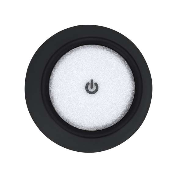 Lámpara de diseño en acabado negro cromado. Incluye 3 modos de luz (blanca, neutra y cálida) y sistema de regulación de intensidad de luz táctil. Equipada con 48 LEDs. Con botón encendido/apagado.