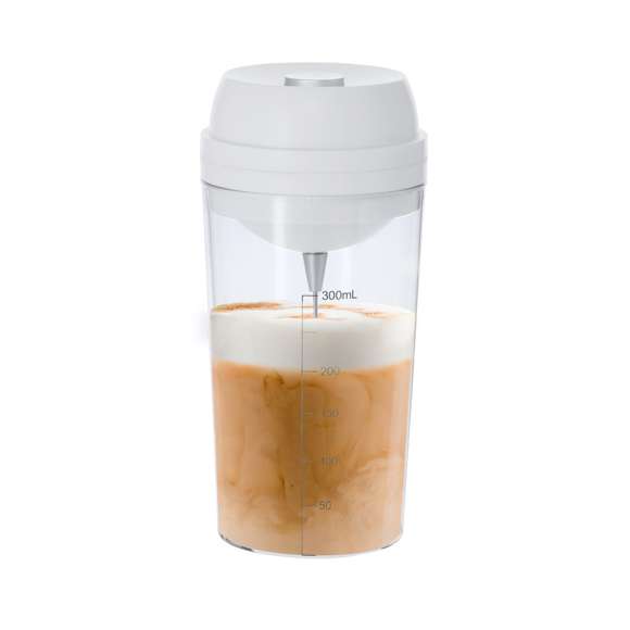 Vaso mezclador de 300 ml de capacidad. Con mezclador eléctrico en tapadera. Con dos velocidades y tapa ajustable. Incluye escala de medidas impresa en el lateral para disfrutar de la bebida perfecta. Fabricado conforme a los estándares RoHS y en cumplimiento con los siguientes requisitos de seguridad:Sistema de protección contra sobrecalentamiento. Sistema de protección contra sobrecarga. Sistema de bloqueo para evitar cortocircuitos.