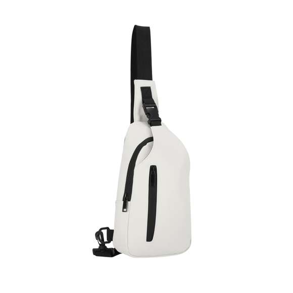 Bandolera de suave PU. Con sistema de cierre de cremallera invisible con doble tirador. Cuenta con un espacioso bolsillo principal y un práctico bolsillo frontal con cremallera. Incluye una cinta de transporte ajustable, con diferentes opciones de uso, proporcionando versatilidad y comodidad en cualquier ocasión.