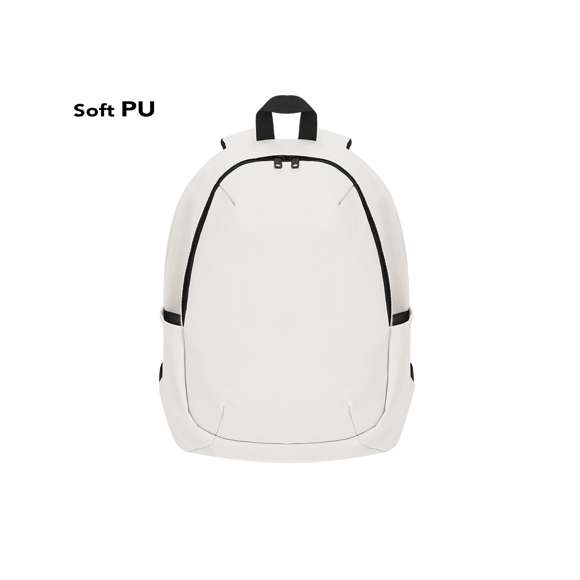 Mochila de suave PU. Con sistema de cierre de cremallera invisible para mayor seguridad y doble tirador metálico. Dos bolsillos laterales y bolsillo frontal de cremallera. Interior de gran capacidad con compartimento acolchado para portátiles de hasta 15 pulgadas. Espalda acolchada. Cintas ajustables y acolchadas.