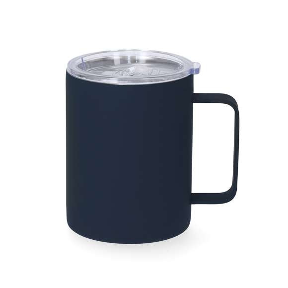 Taza térmica fabricada en acero inox de doble pared y 400 ml de capacidad. Exterior en acabado caucho, especialmente diseñada para marcaje láser. Incluye tapa de cierre a presión transparente, con dosificador de fácil apertura, libre de BPA.
