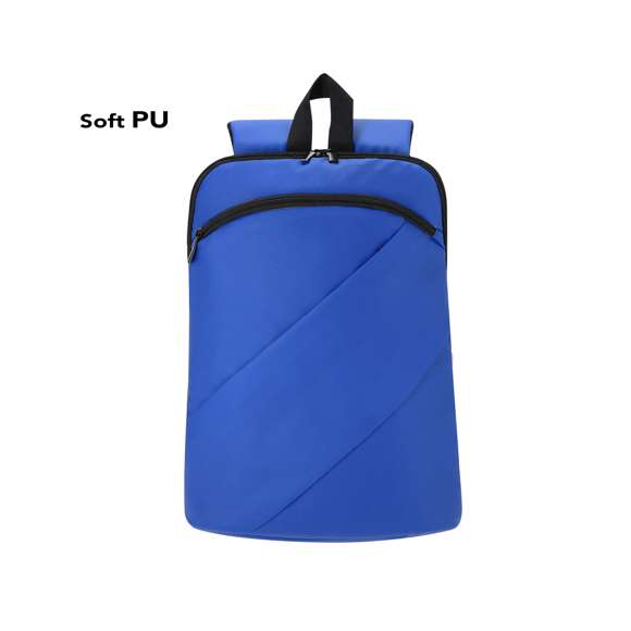 Mochila fabricada en suave PU. Con bolsillo principal de cierre de cremallera con doble tirador. Bolsillo interior para portátil de hasta 15 pulgadas. Incluye dos bolsillos frontales con cierre de cremallera invisble. Espalda y cintas acolchadas, con tela transpirable y ajustables. Incluye cinta de transporte para ajuste en trolley o maleta, ideal para viajes.
