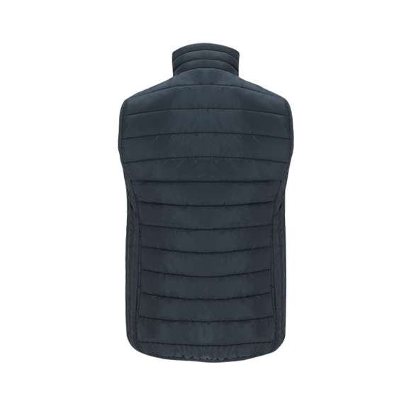 Chaleco acolchado de mujer en material extra ligero, compacto y de corte entallado. Resistente al agua y cortavientos, con suave relleno y forro interior. Cierre de cremallera invertida y tirador a juego. Cuenta con 2 bolsillos laterales con cremalleras y tirador a juego y 2 bolsillos interiores. Sisa y cintura con ribete elástico a tono. Incluye práctica funda de transporte.
