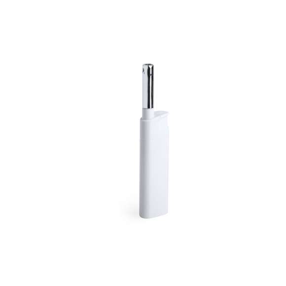 Encendedor de cocina a gas de mecanismo eléctrico. Con protección infantil, recargable y disponible en colores sólidos: negro y blanco. Servido en cajas de 50 unidades del mismo color.