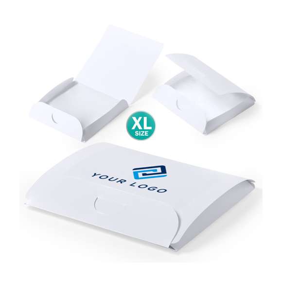 Portatodo en resistente material PP de acabado blanco mate. En tamaño XL y con práctico sistema de plegado.