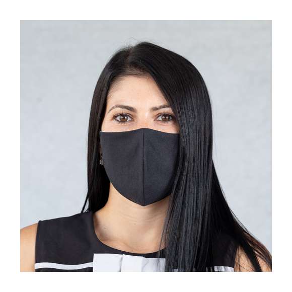 Mascarilla higiénica reutilizable Talla S, medida ideal para mujer y adolescentes. Fabricada en algodón y poliéster.  Capa exterior en algodón/poliéster. Forro interior 100% algodón.  Costura frontal ergonómica para un cómodo ajuste y confortables cintas elásticas para las orejas en tejido hipoalergénico, con certificación OEKO-TEX Clase I.  Libre de Grafeno.  Para uso personal.  Analizada y fabricada de acuerdo al estándar europeo UNE-CWA 17553:2020. Eficacia de filtración bacteriana: ≥ 90%. Altamente resistente. Se aconseja lavar a 60ºC.