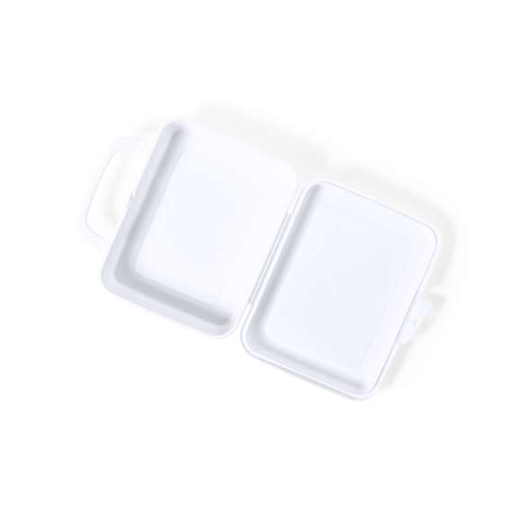  	Fiambrera de 1L de capacidad, hecha en PP de color blanco. De fabricación europea y con certificación Food Grade, garantizando la seguridad cuando los alimentos entran en contacto con el material usado para fabricar el producto. Formato cuadrado, con práctica asa de transporte y cierre de seguridad.