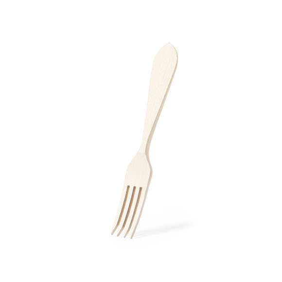Tenedor mediano de fabricación europea y hecho en madera natural, con cómodo mango. Incluye certificación PEFC, contribuyendo así a la preservación de los bosques y la biodiversidad forestal.