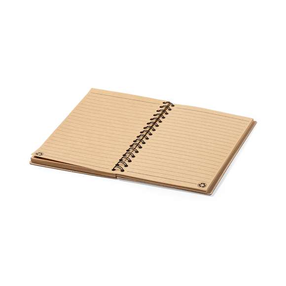 Libreta de anillas de línea nature y diseño navideño, con tapas rígidas de cartón reciclado. Incluye 80 hojas con disposición a una raya y diseño eco.