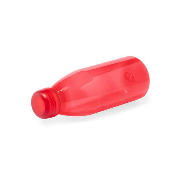 Botella de 550 ml de capacidad en material tritán, resistente al calor y libre de BPA. Con tapón a rosca de seguridad y disponible en variada gama de colores, con distintivo Made In Europe.