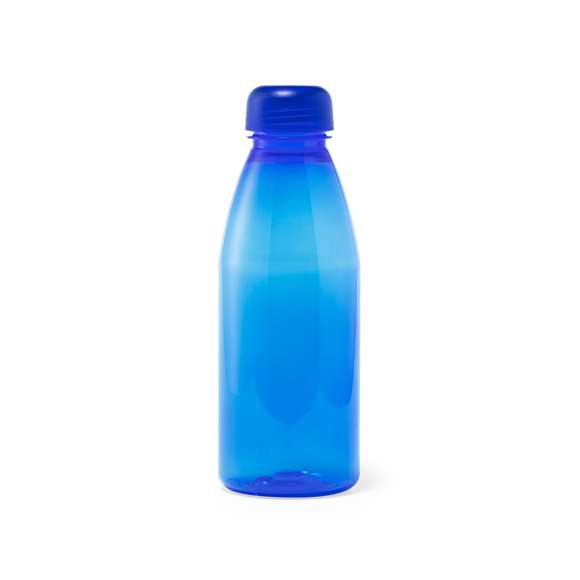 Botella de 550 ml de capacidad en material tritán, resistente al calor y libre de BPA. Con tapón a rosca de seguridad y disponible en variada gama de colores, con distintivo Made In Europe.