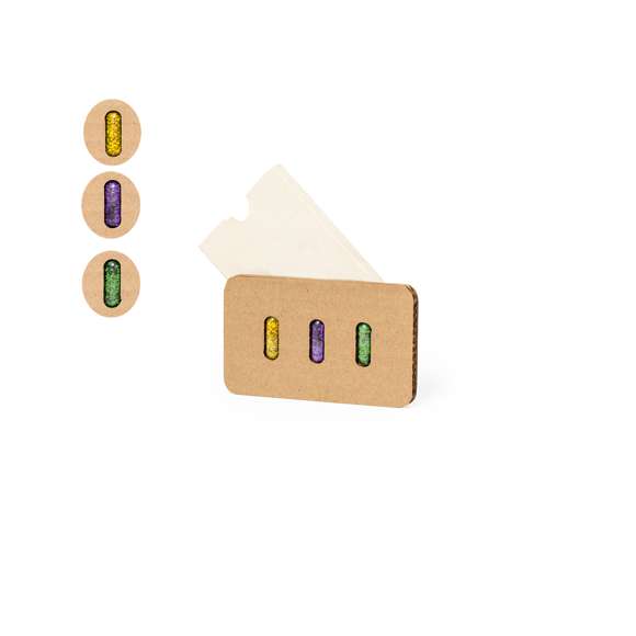 Set de cápsulas con semillas presentado en estuche troquelado de cartón reciclado con instrucciones de plantado. Este kit de huerto contiene semillas de lavanda, hinojo y eneldo.