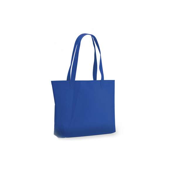 Bolsa de resistente y suave fieltro de 200g/m2 en variada gama de vivos colores. Con asas largas de 60cm y fuelle reforzado. De acabado cosido y resistencia hasta 12kg de peso.
