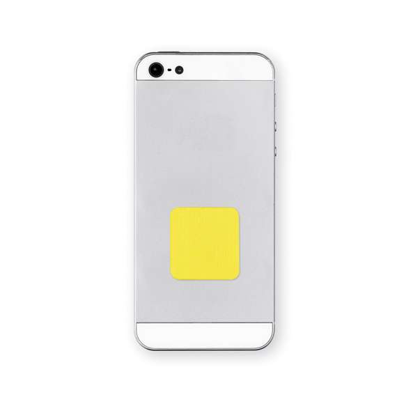  	Limpiador de pantalla de suave microfibra de diseño minimalista, en desenfadados colores y con parte trasera adherente.
