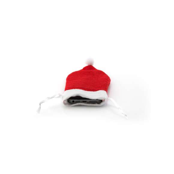 Funda para smartphone en original diseño de gorro de Papá Noel en divertida gama de colores. Con cierres de cordón y en resistente material poliéster.