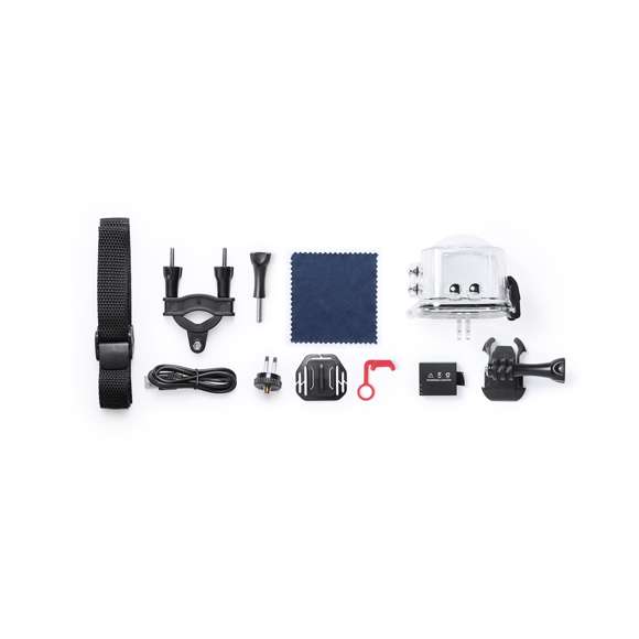 Cámara deportiva 360° de alta calidad de captura de vídeo HD 2448p, de diseño compacto y resistente, especialmente diseñada para uso intensivo. Incluye carcasa sumergible y multitud de accesorios para ajuste en casco, manillar o cinturón, así como correas ajustables para cabeza y torso. La versatilidad y resistencia de esta cámara deportiva la convierten en el gadget perfecto para capturar, con una calidad excepcional, cualquier actividad deportiva o de ocio en 360°. Con función Wi-fi, cámara de fotos Full HD 1080p, ranura para tarjetas micro USB de hasta 64 GB de capacidad, pantalla LCD de 0,96 pulgadas, sistema multilenguaje, y recargable mediante cable mini USB -incluido-. Presentada en atractiva caja de diseño.