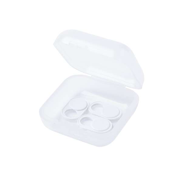  	Tapa para cámara de dispositivo móvil para proteger la privacidad. En tamaño ultra compacto y servida en estuche individual de achado translúcido con 3 piezas. Disponible en colores blanco y negro, set presentado en bolsita individual con cartulina de diseño.
