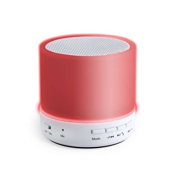  	Altavoz de Tecnología Led Inteligente y conexión Bluetooth®. 3W de potencia, con ranura USB para reproducir música desde unidad externa y función manos libres. Ranura para tarjetas micro SD de hasta 32 GB de capacidad, entrada auxiliar de línea mediante conexión jack de 3,5mm y base antideslizante. Radio FM, con luz multicolor, recargable mediante cable USB -incluido- y presentado en una atractiva caja de diseño.