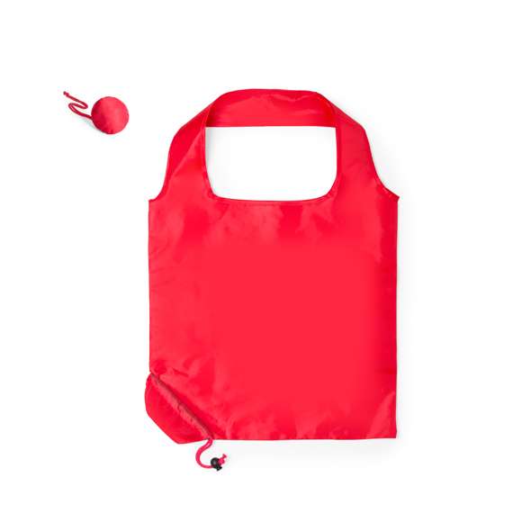Bolsa plegable en llamativos colores. De suave poliéster 190T, con cómodas asas y con cordón a juego. Accesorio de ajuste para fácil plegado.