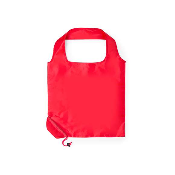 Bolsa plegable en llamativos colores. De suave poliéster 190T, con cómodas asas y con cordón a juego. Accesorio de ajuste para fácil plegado.
