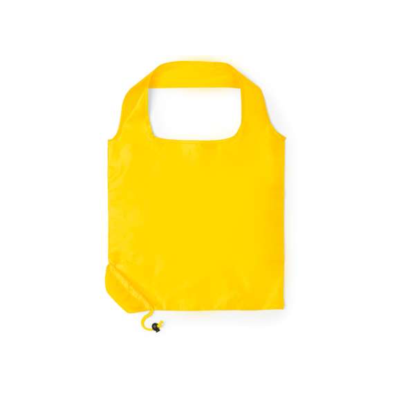 Bolsa plegable en llamativos colores. De suave poliéster 190T, con cómodas asas y con cordón a juego. Accesorio de ajuste para fácil plegado.