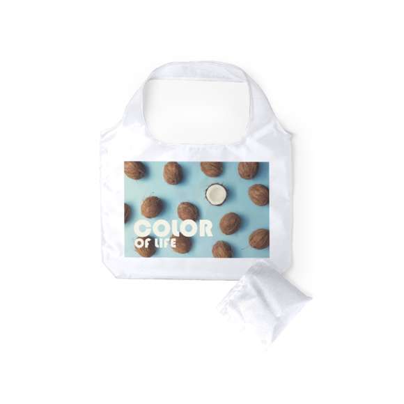 Bolsa plegable en llamativos colores. De suave poliéster 190T, con cómodas asas y fácil plegado cuadrado.