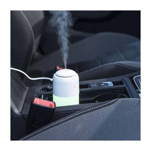  	Elegante y decorativo humidificador con con luz led de 2 posiciones e iluminación multicolor. Cuenta con 2 tipos de vaporización: modo continuo y a intervalos. Para uso en estancias de hasta 25m2, con filtro de recambio y cable de corriente USB. Presentado en atractiva caja de diseño.