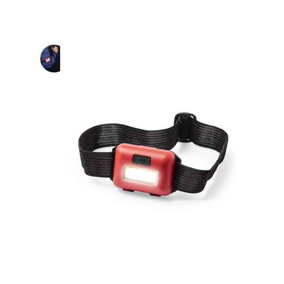 Linterna de línea deportiva con cinta elástica ajustable para brazo, cabeza… Con 8 luces COB blancas y 3 posiciones de iluminación (2 posiciones fijas y 1 posición intermitente). Disponible en variada gama de colores, con alimentación a pilas (3xAAA no incluidas) y presentada en una atractiva caja de diseño.