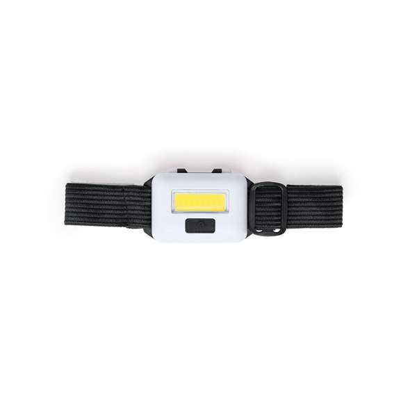 Linterna de línea deportiva con cinta elástica ajustable para brazo, cabeza… Con 8 luces COB blancas y 3 posiciones de iluminación (2 posiciones fijas y 1 posición intermitente). Disponible en variada gama de colores, con alimentación a pilas (3xAAA no incluidas) y presentada en una atractiva caja de diseño.