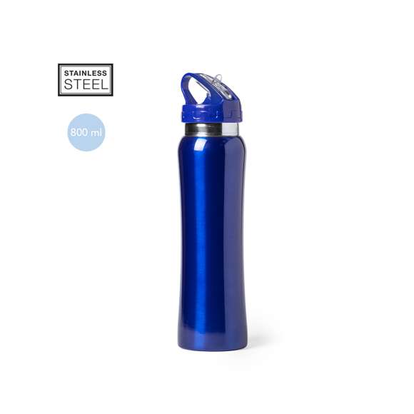 Bidón en alta calidad y de gran capacidad -800 ml- en acero inox. Sistema de fácil apertura libre de BPA y asa de transporte a juego. Disponible en variada gama de colores brillantes y presentado en atractiva caja de diseño. Disponible manual de instrucciones en español e inglés.