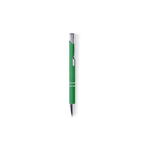Original bolígrafo de mecanismo pulsador en elegante diseño bicolor. Con cuerpo troquelado de aluminio en tacto goma de acabado mate. Especialmente diseñado para marcaje en láser y mostrar el logotipo en tono plateado. Original clip, anillas y punta en plateado. Disponible en variada gama de colores, con cartucho jumbo y tinta azul.