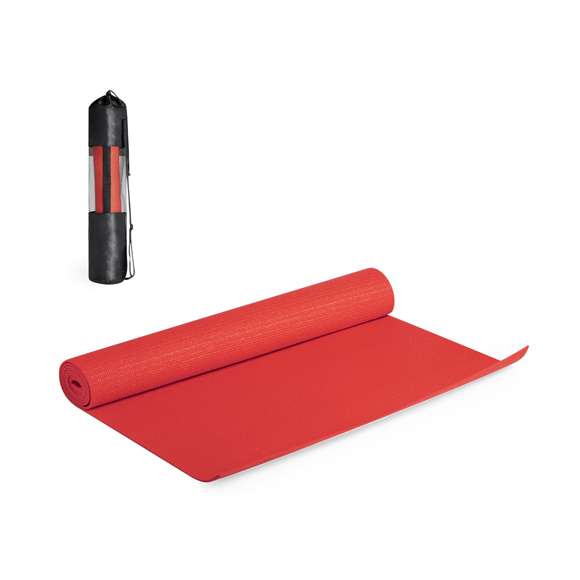 Esterilla para yoga y otras actividades en resistente y suave material PVC. 60x180 cm, con asas y bolsa de transporte. Disponible en variada gama de colores.
