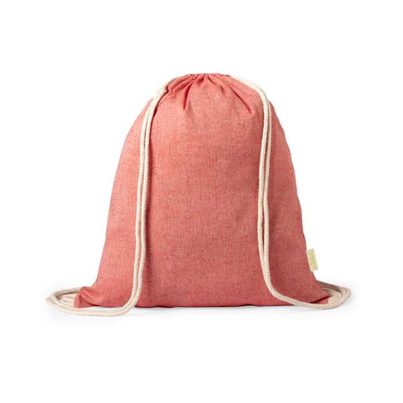 Mochila de cuerdas de línea nature en material 100% algodón reciclado de 120 g/m2. Cuerdas autocierre en algodón, con distintivo eco en etiqueta lateral y disponible en variada gama de colores nature. Resistencia hasta 9kg de peso.