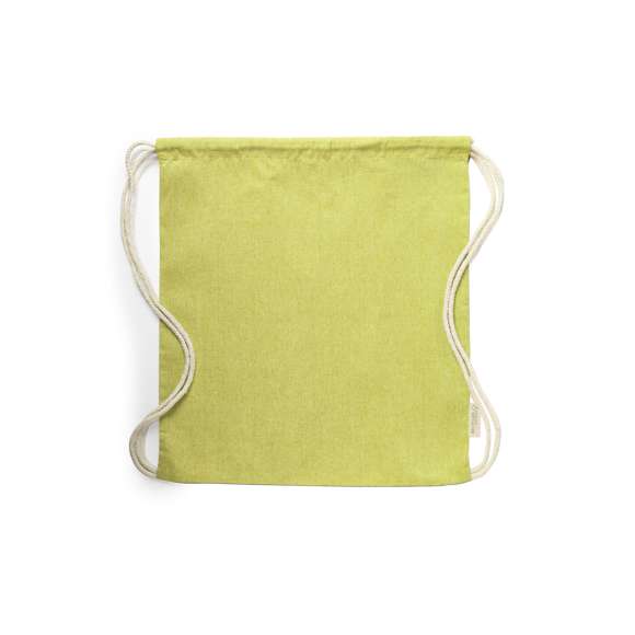 Mochila de cuerdas de línea nature en material 100% algodón reciclado de 120 g/m2. Cuerdas autocierre en algodón, con distintivo eco en etiqueta lateral y disponible en variada gama de colores nature. Resistencia hasta 9kg de peso.