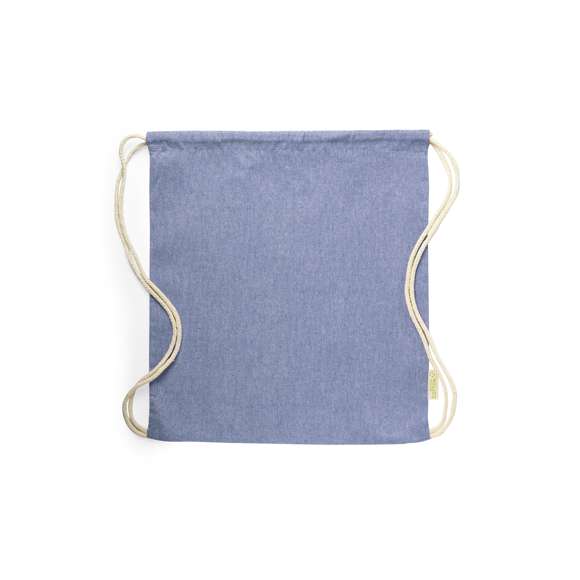 Mochila de cuerdas de línea nature en material 100% algodón reciclado de 120 g/m2. Cuerdas autocierre en algodón, con distintivo eco en etiqueta lateral y disponible en variada gama de colores nature. Resistencia hasta 9kg de peso.