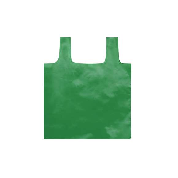 Bolsa plegable en suave poliéster RPET, elaborado a partir de plástico reciclado, para así fomentar la reutilización de residuos plásticos y ayudar a la sostenibilidad del planeta. Acabado cosido y plegado de pequeño tamaño para fácil transporte. Con cierre de botón y mosquetón de enganche. Distintivo RPET en etiqueta lateral, disponible en variada gama de colores (color blanco especialmente fabricado para impresión en sublimación).